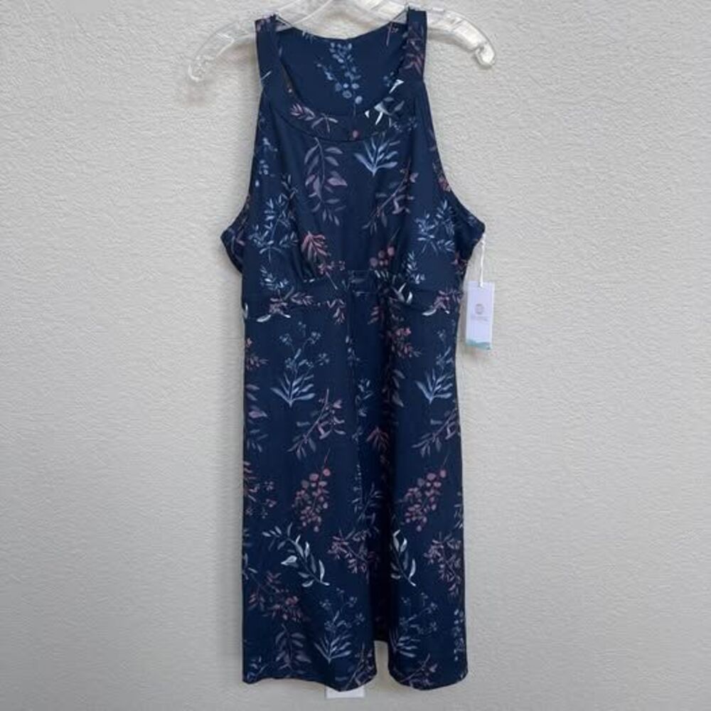 New Balance Collection Sporty Tennis Dress Navy Floral Print Size X-large